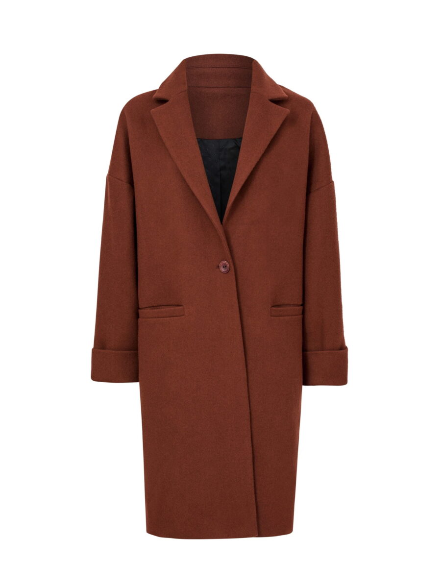 Oversize wool coat / rust - obrazek 3