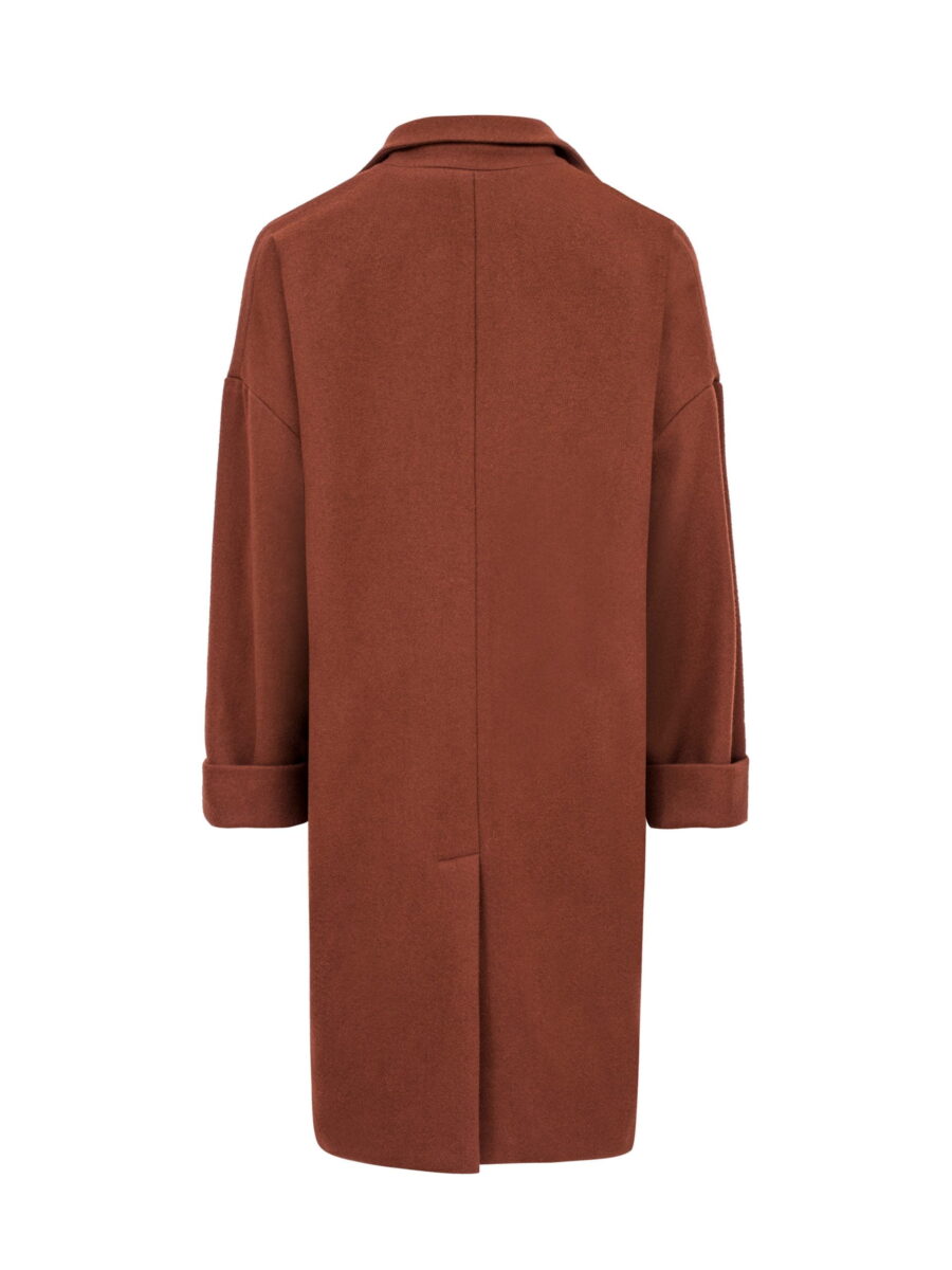 Oversize wool coat / rust - obrazek 4